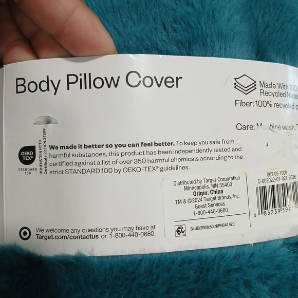 Room Essentials Teal Body Pillow Cover - Picture 3 of 4